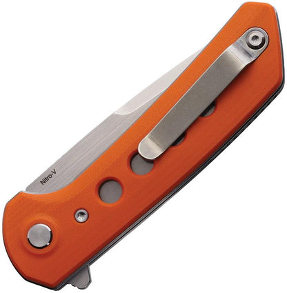 Reate Knives PL XF Pivot Lock Knife Nitro V Steel Orange G10 Extended Tang Pocket Clip EDC Ready by Reate Knives