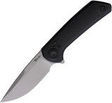 Reate Knives PL-XF Pivot Lock Knife Nitro V Blade Stonewash Extended Tang Black Aluminum Handle For EDC Enthusiasts by Reate Knives