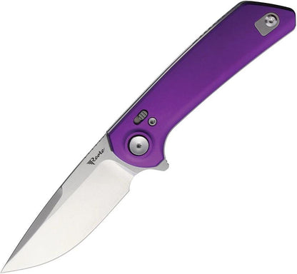 Reate Knives PL XF Purple Aluminum Handle Nitro V Stonewashed Blade Extended Tang EDC Knife by Reate Knives