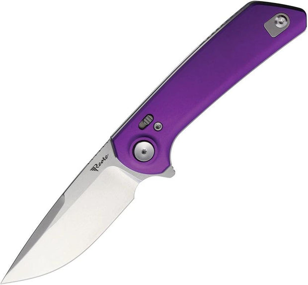 Reate Knives PL XF Purple Aluminum Handle Nitro V Stonewashed Blade Extended Tang EDC Knife by Reate Knives