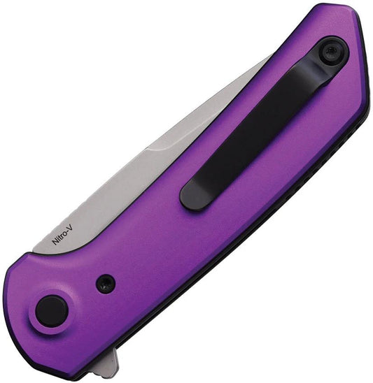 Reate PL XF Pivot Lock Knife Nitro V Blade Purple Aluminum Handle For EDC Enthusiasts by Reate Knives
