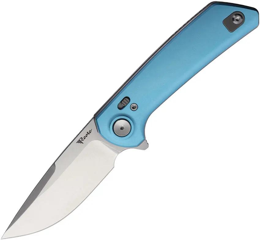 Reate Knives PL-XF Pivot Lock Knife - Blue Aluminum Handle Nitro-V Steel 3.38 Inch Blade EDC by Reate Knives