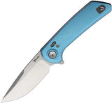 Reate Knives PL-XF Pivot Lock Knife - Blue Aluminum Handle Nitro-V Steel 3.38 Inch Blade EDC by Reate Knives