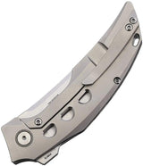 Reate Knives Velocity Framelock EDC Knife - Elmax Blade, Titanium Handle, Bead Blast Finish Extended Tang by Reate Knives