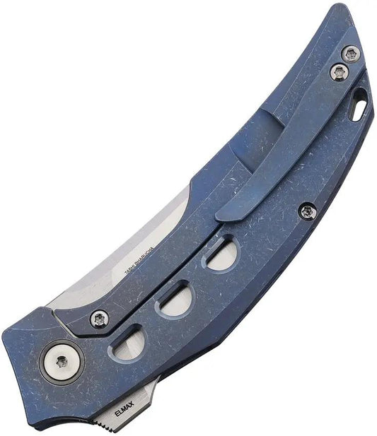 Reate Knives Velocity Framelock - Blue Elmax Blade And Premium Titanium Handle For EDC by Reate Knives