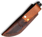 Reiff Knives F3 EDC Fixed Blade - CPM-3V Steel, Black Canvas Micarta Handle, Full Tang Leather Sheath by Reiff Knives