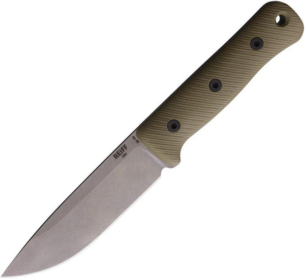 Reiff Knives F5 Gen 2 Fixed Blade OD G10 F5119ODGBLKA by Reiff Knives