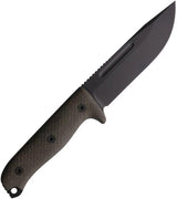 Reiff Knives Vicon Fixed Blade Green Canvas Micarta DLC Coated CPM MagnaCut Clip Point - Full Tang And Lanyard Hole by Reiff Knives