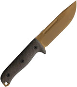 Reiff Knives Vicon Fixed Blade - PVD Coated MagnaCut Clip Point Blade With Green Canvas Micarta Handle by Reiff Knives
