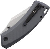 Revo Canyon Button Lock Knife - Gray FRN Handle, 3 Inch Stonewash 4Cr13MoV Blade by Revo