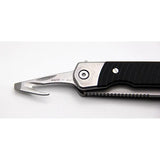 Revo Duo Linerlock Drop Point Knife - Stonewash 9Cr18MoV Blade With Black G10 Handle Guthook by Revo
