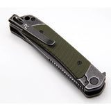 Revo Duo Linerlock Drop Point OD Green - 9Cr18MoV Stainless Guthook And Drop Point Blades, Olive Drab G10 Handle by Revo