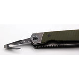 Revo Duo Linerlock Drop Point OD Green - 9Cr18MoV Stainless Guthook And Drop Point Blades, Olive Drab G10 Handle by Revo