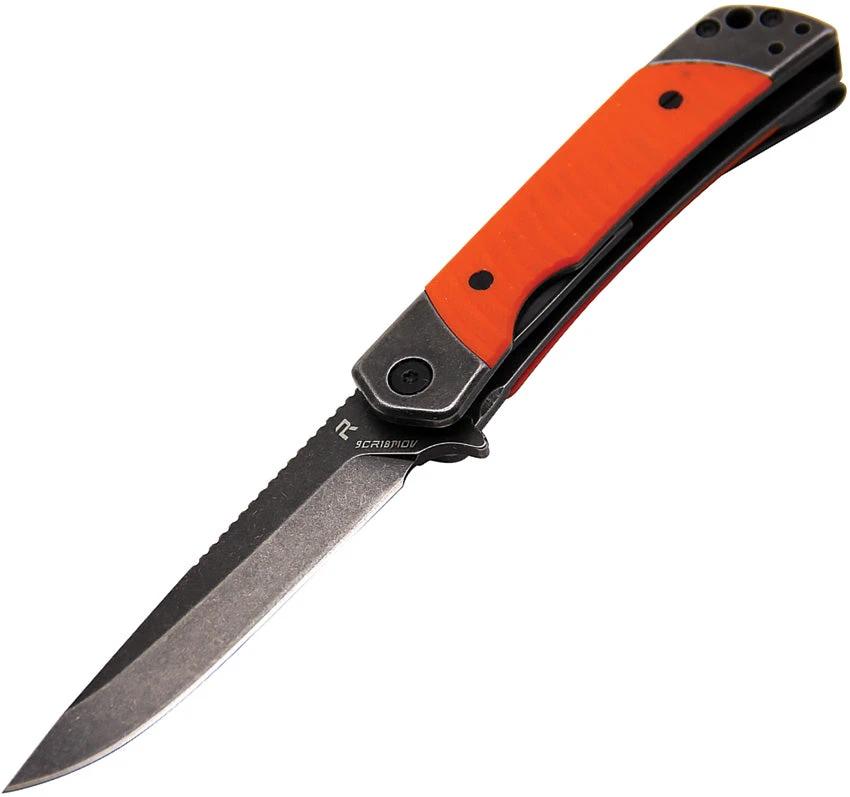 Revo Duo Linerlock Drop Point Org DUODROPORG by Revo