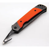 Revo Duo Linerlock Drop Point Gut Hook Knife - Dual Blades With Orange G10 Handle by Revo