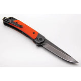 Revo Duo Linerlock Drop Point Gut Hook Knife - Dual Blades With Orange G10 Handle by Revo