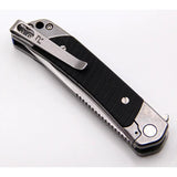 Revo Duo Linerlock Tanto - Stonewashed 9Cr18MoV Blade Black G10 Handle Lanyard Hole by Revo