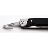 Revo Duo Linerlock Tanto - Stonewashed 9Cr18MoV Blade Black G10 Handle Lanyard Hole by Revo