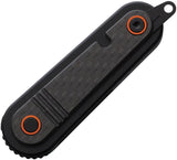 Revo Spirit Button Lock - Black Stonewash 14C28N Stainless Blade With Carbon Fiber Onlay And Lanyard Hole by Revo