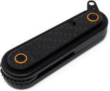 Revo Spirit Button Lock - Black Stonewash 14C28N Stainless Blade With Carbon Fiber Onlay And Lanyard Hole by Revo
