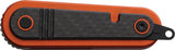 Revo Spirit Button Lock Orange Folding Knife - 2.88in Closed, 1.88in Blade, 14C28N Sandvik With Carbon Fiber Onlay by Revo