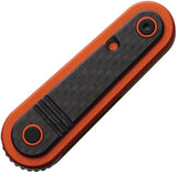 Revo Spirit Button Lock Orange Folding Knife - 2.88in Closed, 1.88in Blade, 14C28N Sandvik With Carbon Fiber Onlay by Revo
