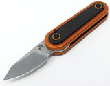 Revo Spirit Button Lock Orange Folding Knife - 2.88in Closed, 1.88in Blade, 14C28N Sandvik With Carbon Fiber Onlay by Revo