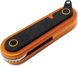Revo Spirit Button Lock Orange Folding Knife - 2.88in Closed, 1.88in Blade, 14C28N Sandvik With Carbon Fiber Onlay by Revo