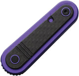 Revo Spirit Button Lock - Purple Stainless Handle With Carbon Fiber Onlay, Black Stonewash 14C28N Blade by Revo