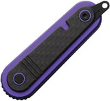 Revo Spirit Button Lock - Purple Stainless Handle With Carbon Fiber Onlay, Black Stonewash 14C28N Blade by Revo