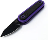 Revo Spirit Button Lock - Purple Stainless Handle With Carbon Fiber Onlay, Black Stonewash 14C28N Blade by Revo