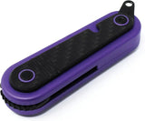 Revo Spirit Button Lock - Purple Stainless Handle With Carbon Fiber Onlay, Black Stonewash 14C28N Blade by Revo