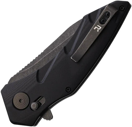 Revo Storm Crossbar Lock Knife - VG 10 Stainless Drop Point Blade Black Stonewash With G10 Handle by Revo