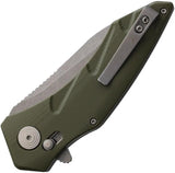 Revo Storm Crossbar Lock Green - VG-10 Stainless Drop Point Blade With Extended Tang And Green G10 Handle by Revo