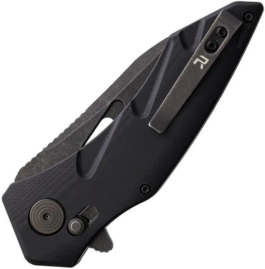 Revo Storm Crossbar Lock - VG-10 Wharncliffe Blade With Black Stonewash Finish And Pocket Clip by Revo