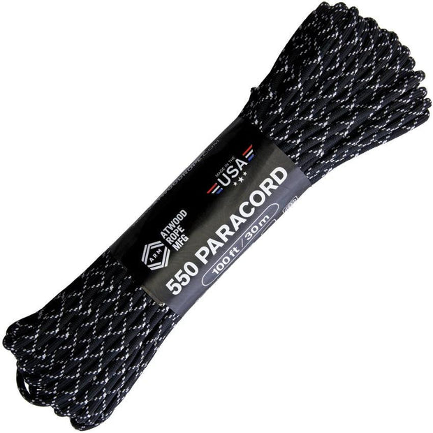 Atwood Rope MFG Paracord Glow Tracer BLACK GLOW-IN-THE-DARK TRACER by Atwood Rope MFG