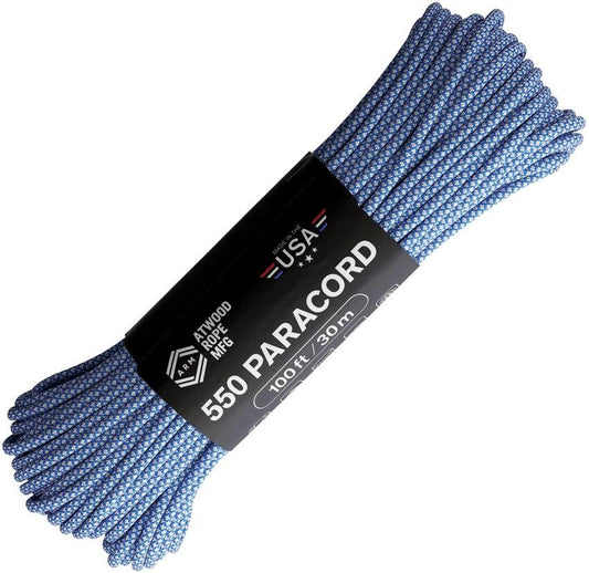 Atwood Rope MFG Parachute Cord Diamond Blu/Wht C550 DIAMOND BLUE W/ WHITE by Atwood Rope MFG