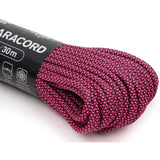 Atwood Rope MFG Paracord 550 Diamond Black With Hot Pink 7 Strand Bulk Pack For Survivalists by Atwood Rope MFG