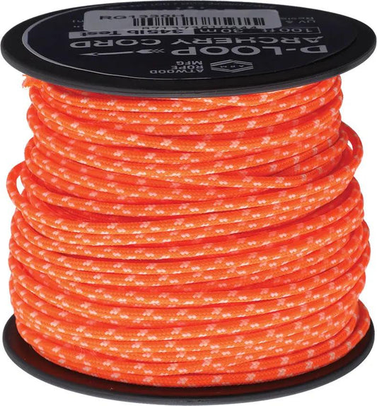 Atwood Rope Mfg D-Loop Cord Neon Orange Glow 100 Ft 3 By 32 Inch 345 Lb Test Archery Bowhunting by Atwood Rope MFG
