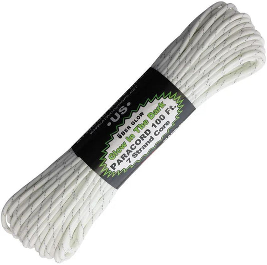 Atwood Rope Mfg 550 Paracord Reflective Glow 100ft UV Resistant All Weather Camping Survival Gear by Atwood Rope MFG