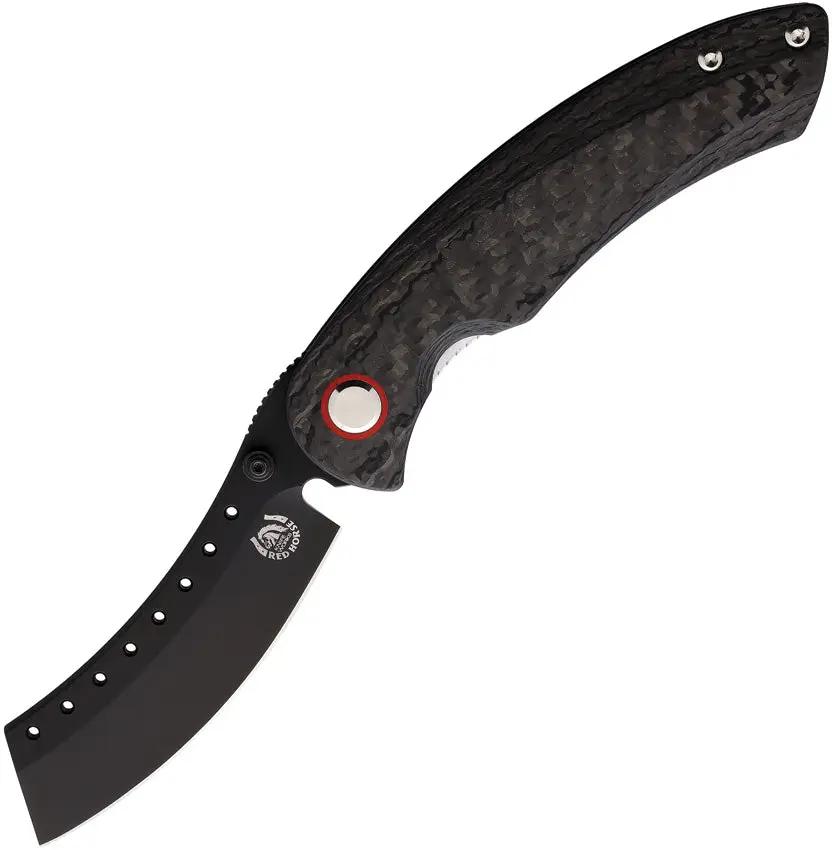 Red Horse Knife Works Hell Razor Linerlock Twill RH010 MARBLED CF PVD BLAC by Red Horse Knife Works