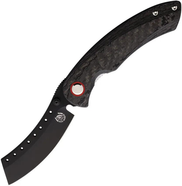 Red Horse Knife Works Hell Razor Linerlock Twill RH010 MARBLED CF PVD BLAC by Red Horse Knife Works