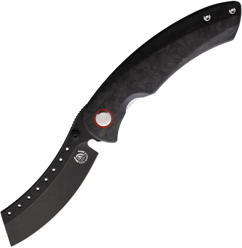 Red Horse Knife Works Hell Razor Linerlock Marble RH010 MARBLED CF PVD BLAC by Red Horse Knife Works