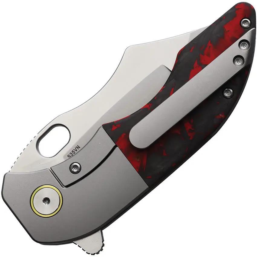 Red Horse Knife Works War Pig Framelock RedCF RMCF SATIN by Red Horse Knife Works