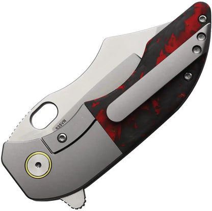 Red Horse Knife Works War Pig Framelock RedCF RMCF SATIN by Red Horse Knife Works