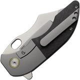 Red Horse Knife Works War Pig Framelock Knife Satin S35VN Blade Gray Titanium Frame With Twill Carbon Fiber Inlay by Red Horse Knife Works