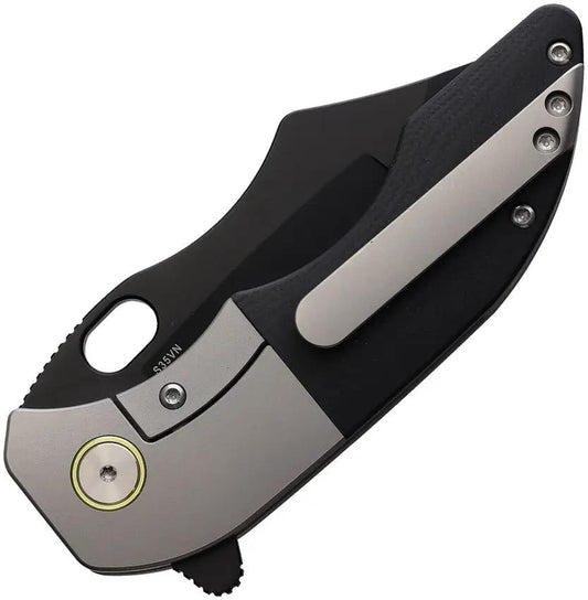 Red Horse Knife Works War Pig Framelock - S35VN Blade, G10 Inlay, Black Ti Frame, PVD Finish by Red Horse Knife Works