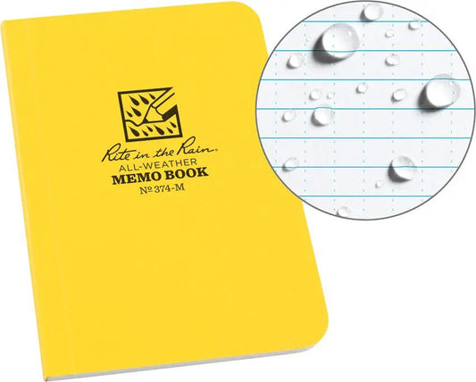 Rite In The Rain Weatherproof Field Notebook Yellow 374-M 3.5x5 Compact For Hikers Researchers Travelers by Rite in the Rain