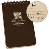 Rite In The Rain 3x5 Top Spiral Notebook Brown Polydura Compact Field Journal For Professionals Students Outdoors by Rite in the Rain