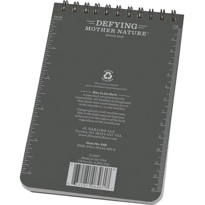 Rite In The Rain Notebook 4x6 Top Spiral Gray With Weatherproof Paper For Outdoor Field Journals by Rite in the Rain